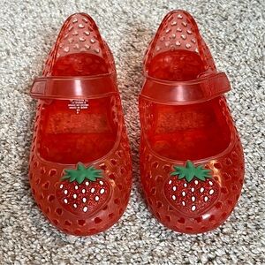 Old Navy Red Sparkly Strawberry Jelly Sandals toddler size 7